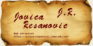 Jovica Resanović vizit kartica